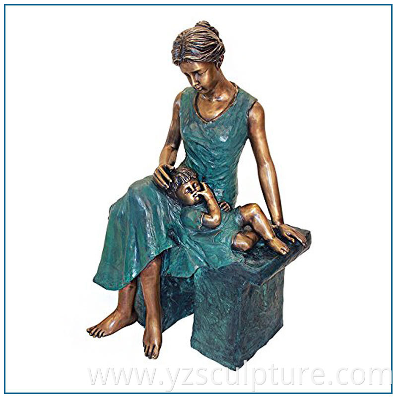 Bronze Mother and Boy Statue